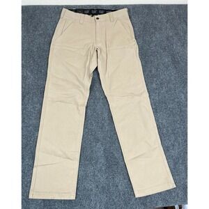 NWT  Cat Mens Flex Waistband Utility Canvas Pant Tan Straight Leg Size 32X34